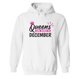 Queens Are Born In December Birthday Celebration Funny Unisex Kids & Adult Pullover Hoodie									